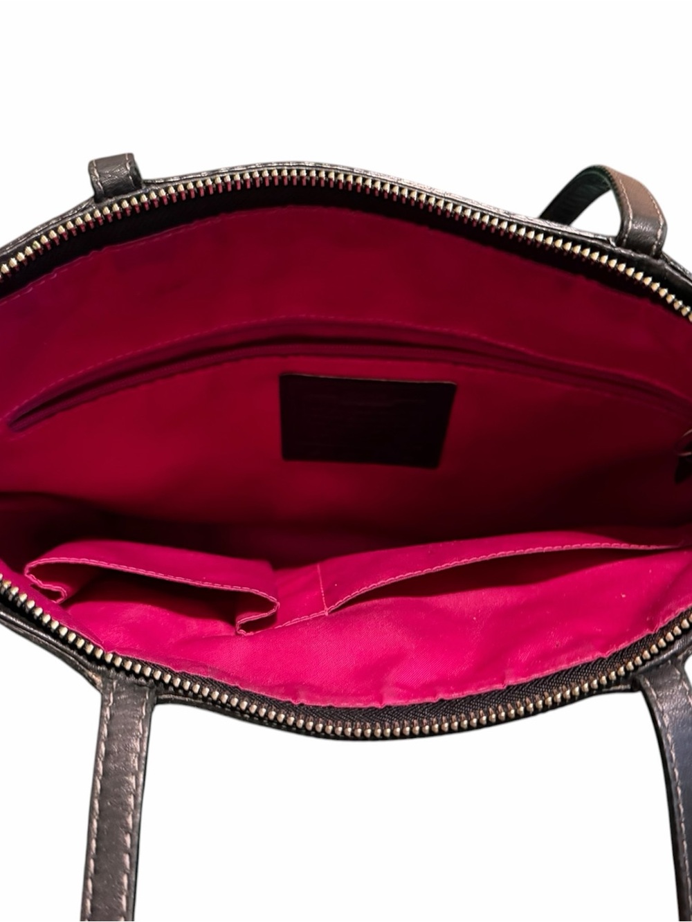 Coach Purple & Magenta poppy tartan Plaid Y2K signature Tote - Picture 7 of 16
